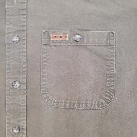 Vintage 90s CARHARTT Rugged Button Shirt 3XL 29x32 Baggy USA - Picture 13 of 16